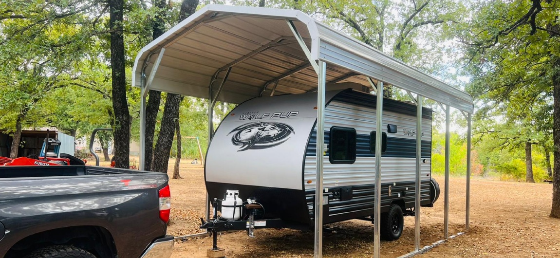 metal carport for protection van