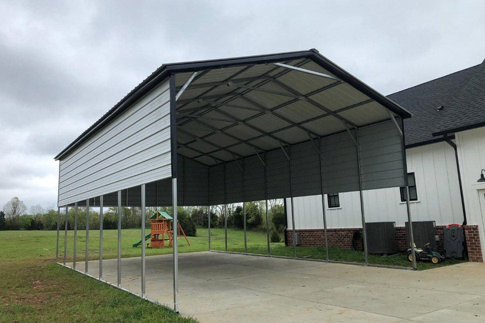 Metal carport. RV garage: American Steel Carports