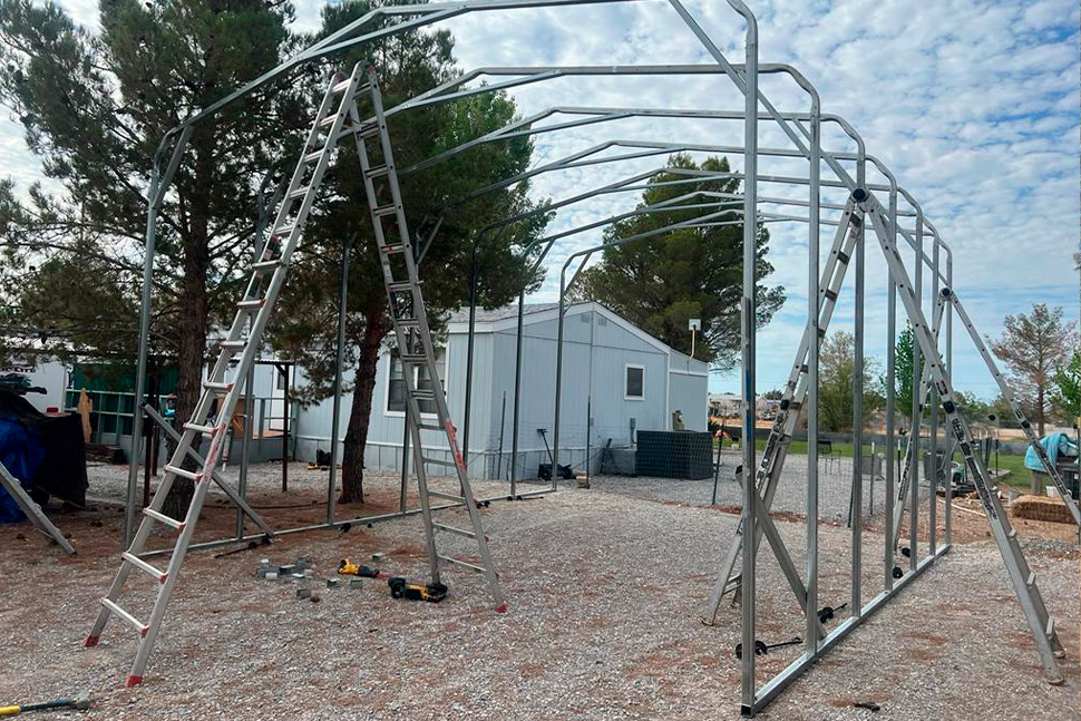 metal carport structure installation 