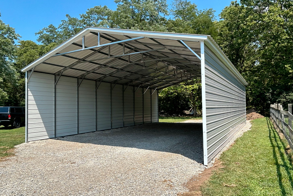 metal carport finished. Installation