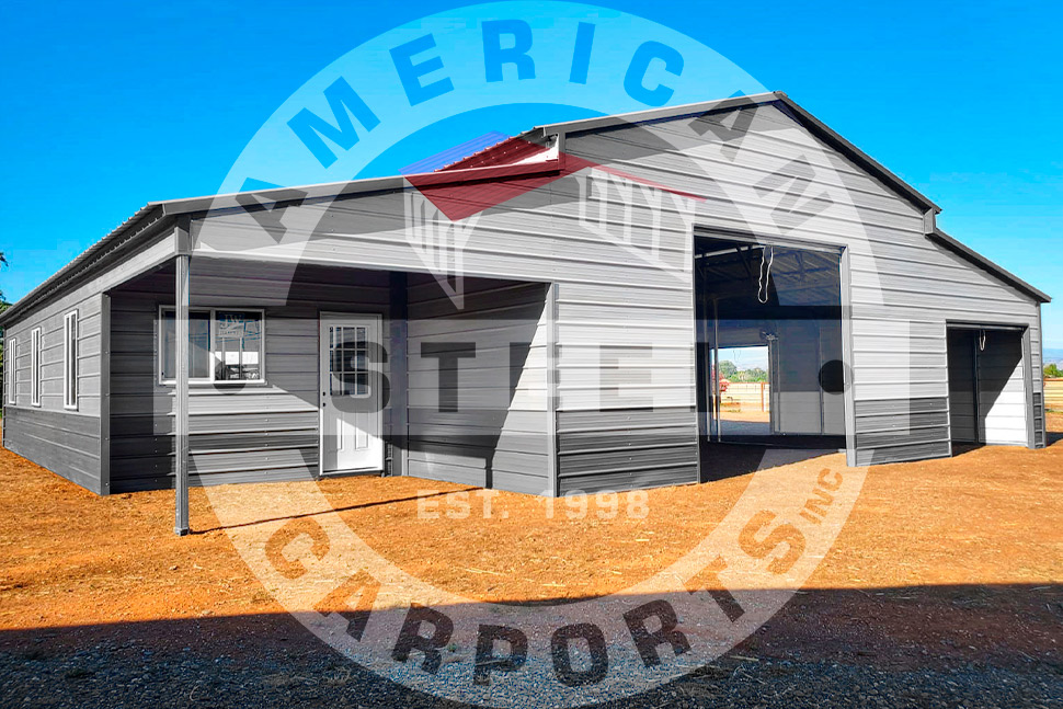 A gray metal structure with